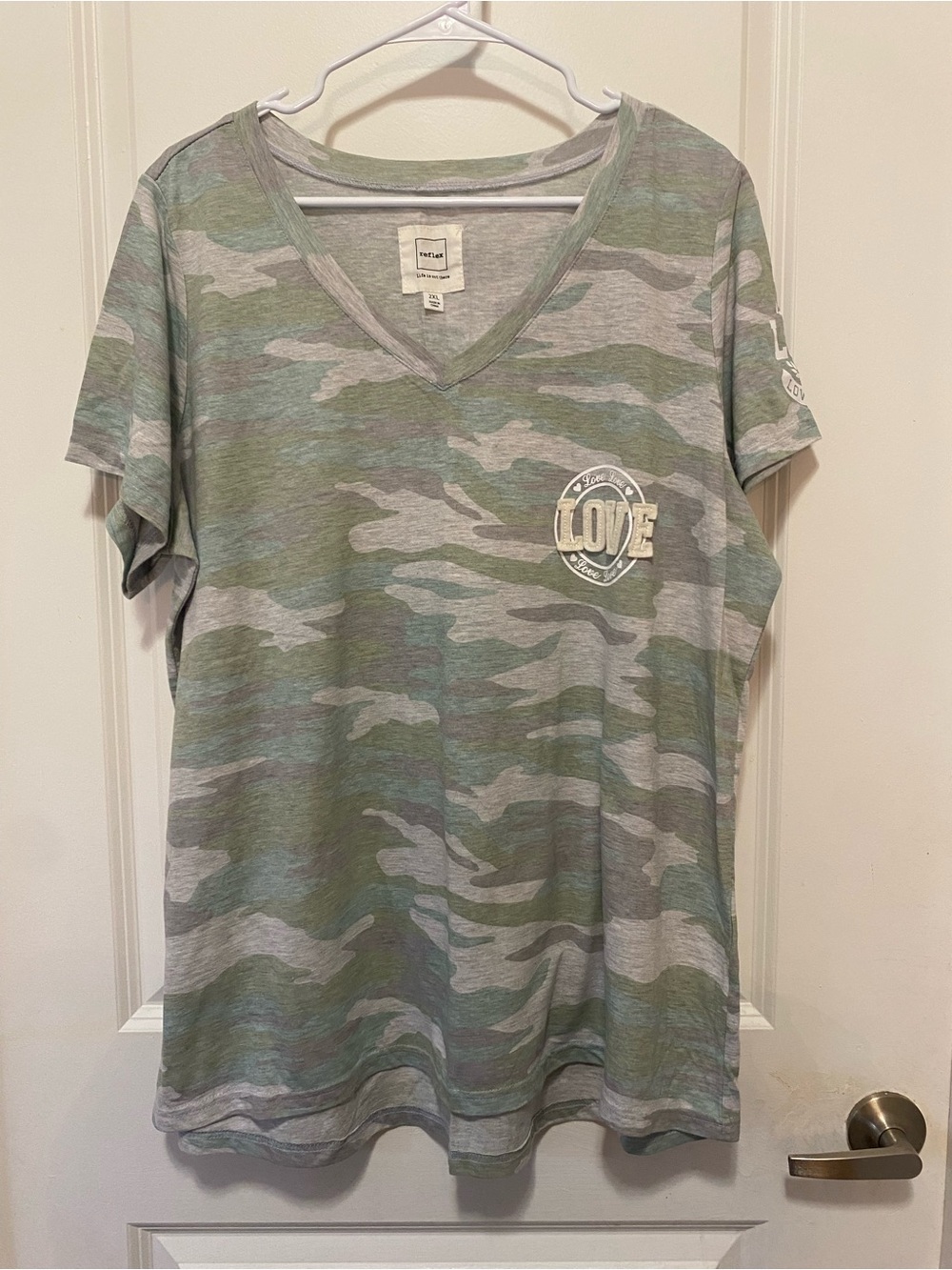 Reflex Sage & Heather Gray V-Neck Tee